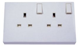 1 to 2 Gang 13 Amp Converter Single to Double Electric Plug Socket Outlet