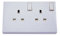 1 to 2 Gang 13 Amp Converter Single to Double Electric Plug Socket Outlet