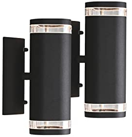 2er-Set Aluminium Up-Down Wandleuchte MODENA schwarz, GU10, Höhe 23,5 cm, IP44; Konstsmide 7512-750