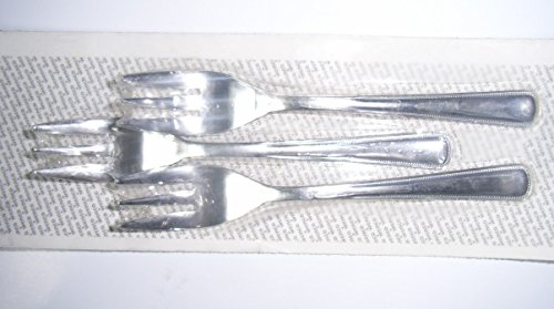 wenco Kuchengabeln Gabeln Nr. 51035/6 3er Set für Picknick und Camping mit Perlranddecor