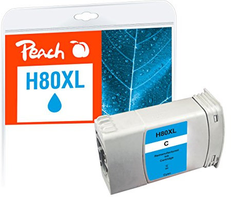 Peach H80 Druckerpatrone XL cyan ersetzt HP No. 80XL C, C4846A für z.B. HP DesignJet 1050 C, HP DesignJet 1050 C Plus, HP DesignJet 1055 CM, HP DesignJet 1055 CM Plus