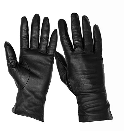 GREIFF Damen gefütterte Lederhandschuhe - 100% Leder - Marine - Gr. L