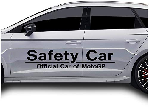 2x Safety Car Aufkleber Set 120x25cm Waschstraßenfest Selbstklebend für Auto Kfz Zubehör Tuning Dekor Sticker KX034 (Schwarz Matt)