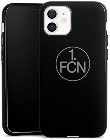 Silikon Hülle kompatibel mit Apple iPhone 12 mini Case schwarz Handyhülle 1. FC Nürnberg transparent 1. FCN
