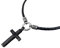 schwarze Lederkette Lederhalskette für Damen und Herren mit Kreuz Anhänger aus Edelstahl - tolles Geschenk LK01