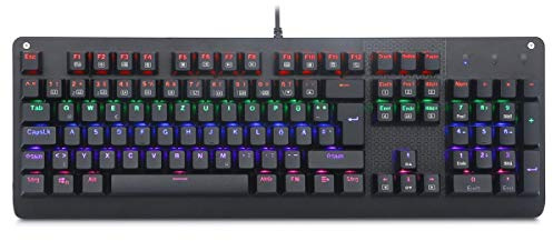 Bucom USB 105 Tasten Mechanische Gaming Spieler Tastatur 9 LED Modus Backlight deutsch