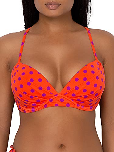 Smart & Sexy Damen Swim Convertible Push-up Top Swimwear Secret Line Bikini, Helles Punktemuster, 75B