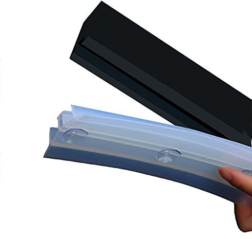 SJASD Soglia per Doccia Barriera Antiallagamento, Rimovibile Sistema di Ritenzione per Barriera Doccia, Design a Ventosa, per Separazione a Secco E Umido,Nero,1m(39inch)