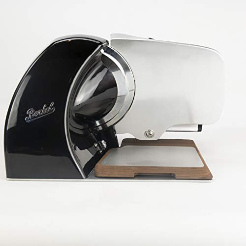 Berkel Aufschnittmaschine - Home Line 200 Plus - Elektrischer Allesschneider in schwarz – Neues Modell + Passgenaues Alu-Schneidebrett