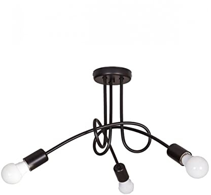 Light-Home Edison Deckenbeleuchtung Lampen Deckenlampen - Deckenlampe Industrial für Wohnzimmer Schlafzimmer und Esszimmer aus Metall - Pendelleuchte 3-Flammig - Schwarz