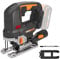 WORX Nitro WX542.9 Akku-Pendelhub-Stichsäge 20V - Bürstenloser Motor - Profi Stichsäge Mit Absaug-Adapter - Ideal Auch Für Gehrungsschnitte - PowerShare Kompatibel - Ohne Akku & Ladegerät