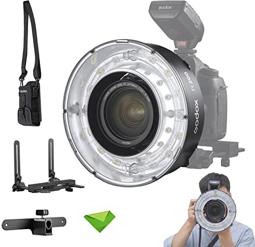 Godox R200 Makro-Ringblitzkopf für AD200 AD200 Pro 200 Ws 5800 ± 200 K mit Einstelllampe Makro-Blitzgerät für DSLR-Kameras für Porträtaufnahmen, Makroaufnahmen, Dentalaufnahmen usw