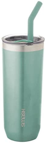 Smash Smoothie and Coffee Tumbler with Straw and lid, Sage Green, 650 ml Capacity