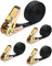 QWORK 4 Pièces 800kg Sangles d'arrimage à cliquet, Sangle à cliquet, 6 m x 25 mm, pour Moto, Voiture, remorque, Bagages