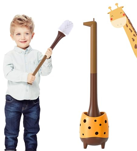 XXFLOWER Toilettenbürste, Giraffenform, niedliche Form, PP-Borsten, runde Bürste, kompakte Größe, WC-Bürsten zum Boden, 1 Stück