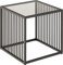 AC Design Furniture Steffen Table d'appoint carrée avec Plateau en Verre fumé et Cadre en métal Noir, Table Basse de Style Industriel, mobilier de Salon