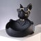 OKESYO Bulldogge Skulptur Deko, Französische Bulldogge Tablett Deko, Bulldogge Tablett Deko, Wohnzimmer Büro Moderne Hund Deko, Geschenk für Frauen Männer Mama
