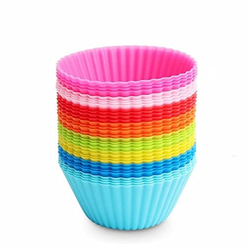 Northogo Stampi in silicone per torte, 32 pezzi, riutilizzabili, antiaderenti, muffin e gelati