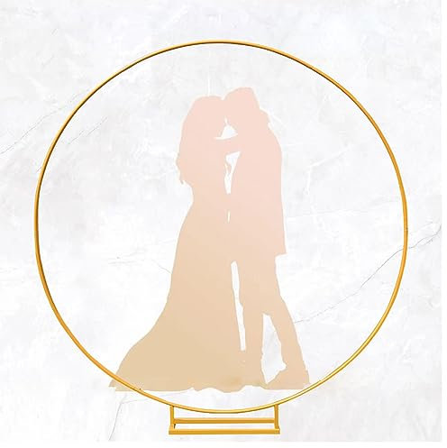 ZBJDX Runder Metall Tischbogen, Gartenlaube, Runder HintergrundstäNder, Hochzeits Metallkreis Ballonbogen Set, Rahmen, BlumenringstäNder füR Hochzeit, Geburtstag, Party, Hintergrunddekoration,1.8m