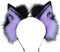 Kidukso Tierohren Kopfschmuck Kopfbedeckung Katze Hund Wolfsohren Fuchsohren Stirnband Pelztierohren Haarband Cosplay Kostüm Zubehör Handgefertigt Erwachsene Pelzohren Anime Dress Up Props, Lila