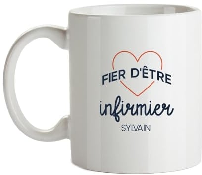 CADEAUX.COM - Mug Personnalisable - Fier d'être Infirmier - Mug Céramique - Tasse Classique Personnalisable- Résiste Au Micro Ondes et Lave Vaisselle - Idée Cadeau Original- Cadeau Homme, Femme