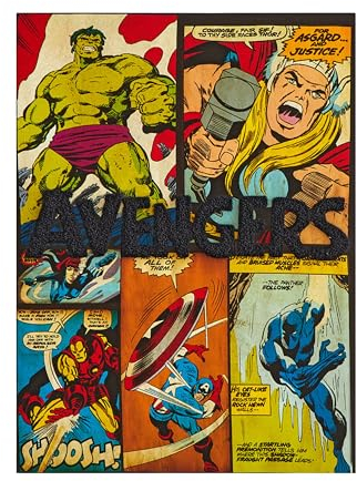 Idea Nuova Marvel Avengers Leinwandbild, 3D-Tufting, 27,9 x 38,1 cm (B x H)