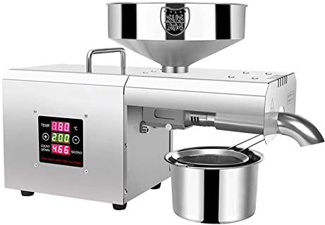 Máquina de Prensa de Aceite Molino de Aceite automático Prensa de Aceite eléctrica para el hogar Extractor de Prensa en Caliente de Acero Inoxidable para Girasol Oliva Lino Maní Perilla Semilla Molin