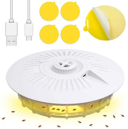 BNGXR Trampa para Pulgas,Captura pulgas,Trapest Sticky Dome Flea Bed Bug Trap, con Discos Adhesivos,Odorless Insect Traps,Usado para Habitaciones,Salas de Estar,cocinas,Matar pulgas, Insectos (1)