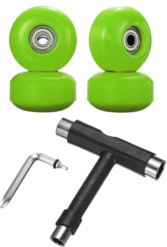 PATIKIL 4er Pack 52mm 95A Skateboardräder Street Wheels mit Skate-Tool Grün