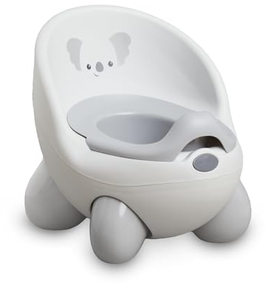 Infantino Siège de Toilette Potty Pals, Apprentissage de la Propreté pour les Tout-Petits, Cuvette Amovible, Protection Contre les Éclaboussures-Support Dorsal Confortable et Profilé, Koala Gris