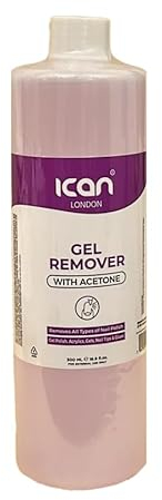 ican London Gel Polish Remover Acetone,Salon UV LED Nail Polish Cleaner 500ml