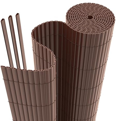 interGo PVC Sichtschutzmatte Sichtschutzzaun Privatsphäre Wetterfest für Garten, Balkon und Terrasse, mit Strukturierte Oberfläche, mit Kabelbindern