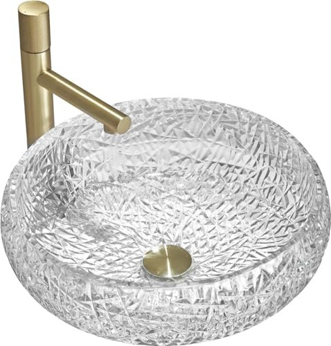 Mexen 24034400 Celia Aufsatzwaschbecken aus Glas, Transparent