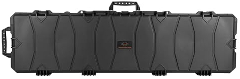 GSG Gewehrkoffer 139cm schwarz mit Rollen & Druckausgleich wasserdicht Würfelschaum Langwaffenkoffer Waffenkoffer Gewehr Koffer Transportkoffer Schutzkoffer