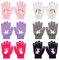 QKURT 6 Paar Strickhandschuhe für Kinder, Weihnachtshandschuhe für 5–12 Jahre alte Jungen und Mädchen, Winter Zauberhandschuhe, Thermo Kinderhandschuhe, dehnbare bunte Handschuhe, Vollfingerhandschuhe