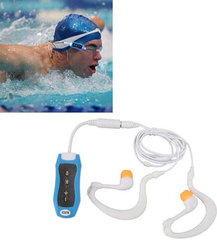 Reproductor de MP3 Impermeable IPX8 8GB con Auriculares Hidrodinámicos para Nadar, Bucear y Correr - Recargable con Excelente Sonido