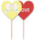 Hip Becken, Glücks-Illustration, Zahnstocher, Flagge, Liebesherz-Label, Cupcake-Picker