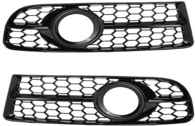 Nebelscheinwerfer Grill Für Audi A4 B7 S4 B7 A4 S-Linie 2005 2006 2007 2008 Mesh Nebel Lampe Grill Abdeckungen Auto Front Stoßstange Nebel Licht Racing Grille Lampenabdeckung(Glossy Black)