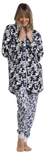 Disney Bata Manga Larga Calentita Mickey Jeans para Mujer