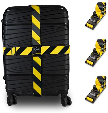 3er-Pack verstellbare Gepäckgurte für sicheres Reisen, TSA-zugelassene strapazierfähige Koffergurte mit Schnellverschluss-Schnalle, langlebige Reisegurte für Gepäckschutz und einfache Identifikation