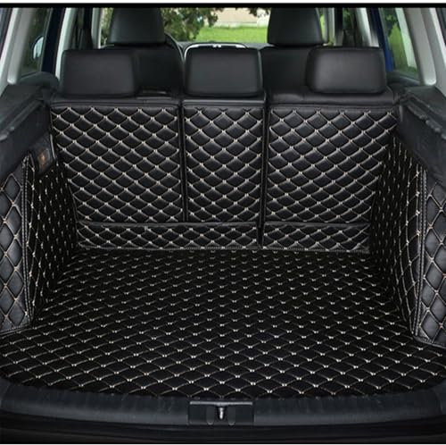 RICVIL Auto Kofferraummatte für BMW i4 (G26) eDrive40 2021-2023, Vollabdeckung Kofferraum PU Leder Schutzmatte Kofferraumwanne Auto Zubehör,B-Beige+Black