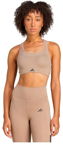 adidas Women's TLRD Impact Training High Support BH Chalky Brown S (A-B)