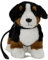Uni-Toys - Berner Sennenhund, stehend - Mit Leine - 29 cm (Länge) - Plüsch-Hund - Plüschtier, Kuscheltier