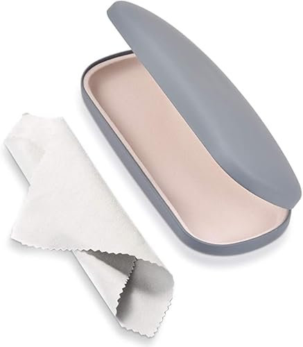 AkoaDa Brillenetui, Universell neutral Brillenetui Hartschalenetui, Geeignet für kleine und mittlere Gläser - Grau