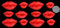12 x Edible 3D Mixed Sized Lips icing toppers, cake cupcakes decorations (Red)