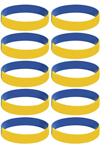 ZASCHMOY Ukrainische Geschenke, Handgelenkstütze, Ukraine-Armband, Ukraine-Armband, 10 Stück, Ukrainische Gummiarmbänder für Sportfans, Männer und Frauen
