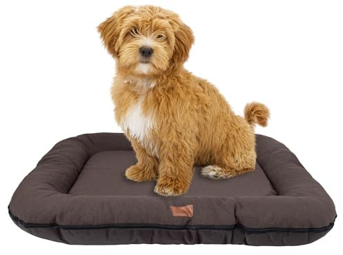 BOUTIQUE ZOO Hundebett - Wasserfest, Waschbar Hundematte aus Codura | In & Outdoor für große und riesige Hunde | Farbe: Braun, Größe XXL: 120 x 90 cm