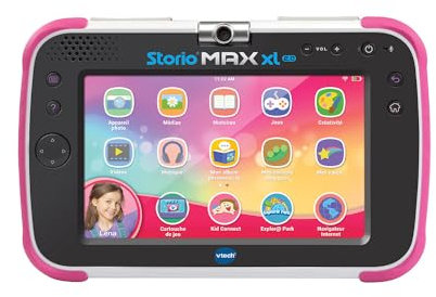 VTech - Storio Max XL 2.0 Rosa, Kinder-Tablet mit Touchscreen, lehrreich und sicher mit großem Farbdisplay, WLAN, Android, Kamera, Geschenk für Kinder von 3 Jahren bis 11 Jahren – Inhalt in
