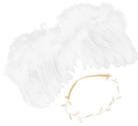 FRCOLOR 1 Juego diadema alas de angel ángel disfraz de alas de angel traje fairy costume disfraz angel accesorios de ala de fiesta accesorios de ala de rendimiento artificiales