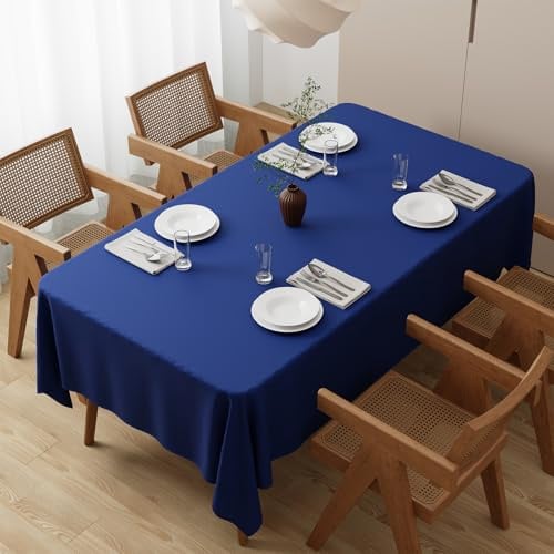 Zdada Blau Abwaschbar Tischdecken 110x180cm Rechteckig Polyester Tischdecke, Kratzfest, Fleckschutz Tischtuch Outdoor Tischwäsche für Garten, Esszimmer, Feiern und Haushalt